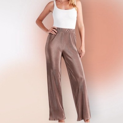 Windsor Light Brown Coco Wide Leg Flowy Pants Size Medium Tall NWT