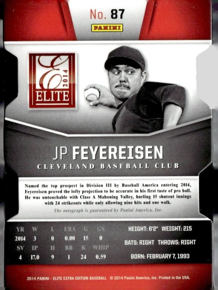 2014 Elite Xtra Edition Rookie Autograph JP Feyereisen Auto Serial #83/100 - Image 2 of 2