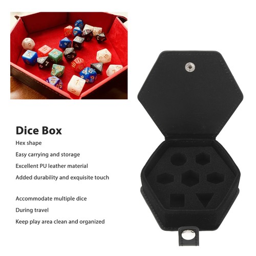 Dice Box Storage Case Tray PU Leather Sponge Portable FA - Picture 11 of 22