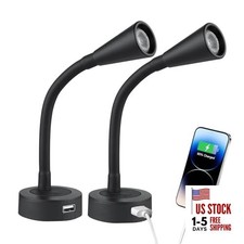 12V LED Reading Light RV Dimmable Reading Lamp with USB Charger 12 Volt