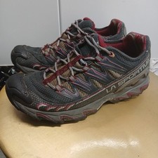 La Sportiva Ultra Raptor Women's Sz 8.5 Gray Burgundy Trail Running Hiking Shoes