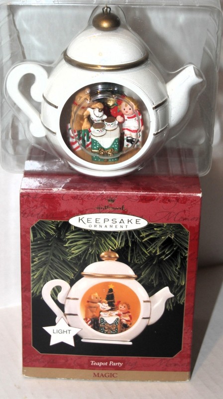 HALLMARK Keepsake TEAPOT PARTY Magic Light ORNAMENT 1997 ARTIST SIGNED 