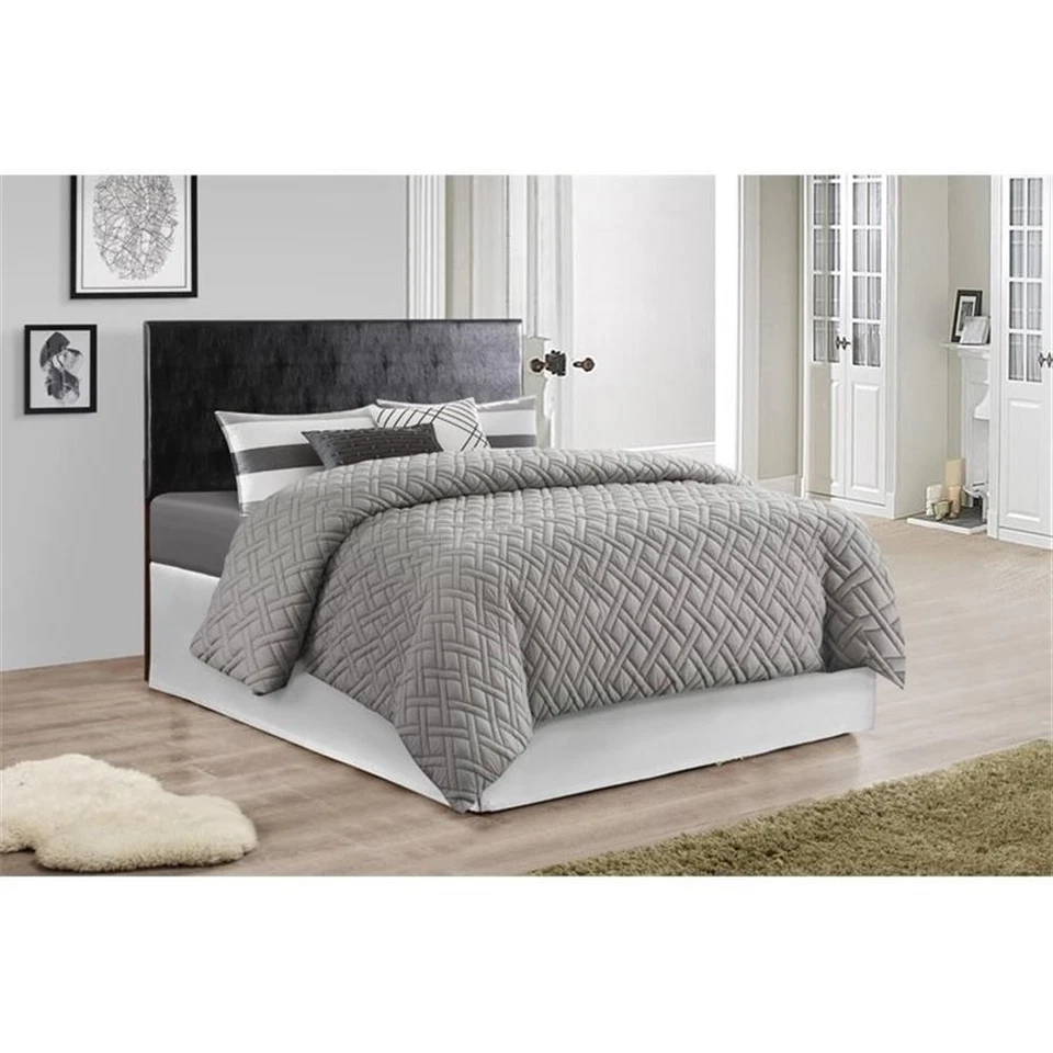 Cabecero King tapizado de cuero sintético Glory Furniture Nova en negro Foto 2 de 4