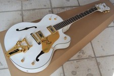 Factory Custom THE WHITE FALCON 6120 Semi Hollow Body Jazz Electric Guitar SHOP