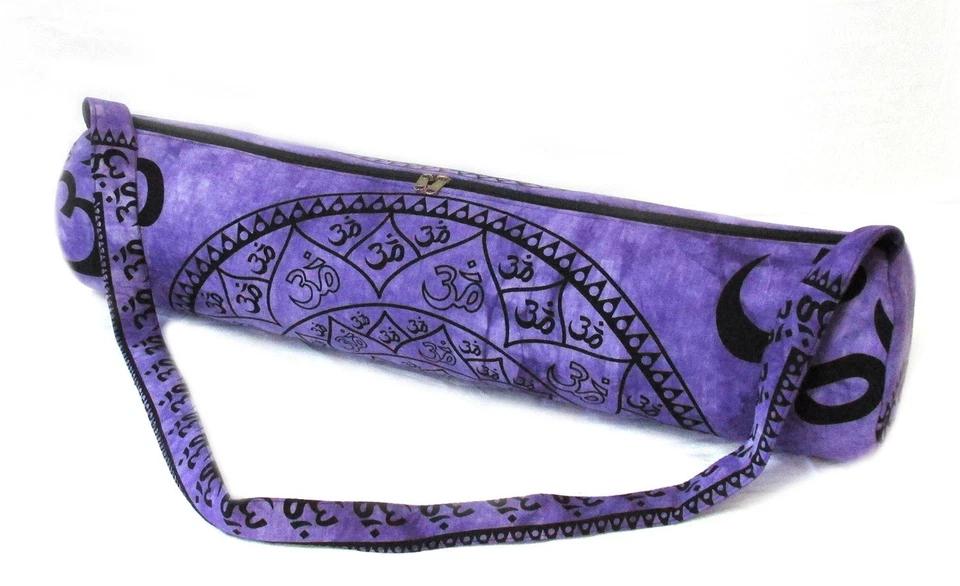 Purple Chakra Yoga Mat Carrier Bag Hippie Mandala Cotton Bag With Shoulder Strap - Image 2 of 4