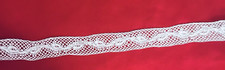 VTG FRENCH White Fine Cotton Insertion Lace Heirloom Dressmaking 96 " L x    W