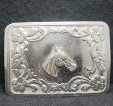 WK17105 AWESOME VINTAGE 1970s   HORSE HEAD   WESTERN ANIMAL MENS BELT BUCKLE