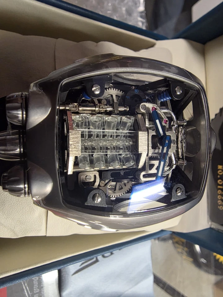 Reloj automático PINDU 2025 para hombre Casino Tourbillon MOTOR plateado/negro Foto 2 de 4