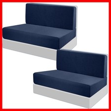 Robust RV Cushion Covers for Dinette Booth - Easy Install, Plush Comfort in Blue