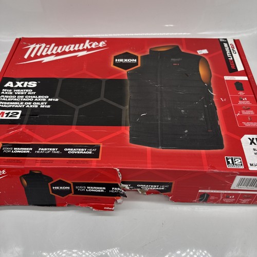 Men's XL M12 12-Volt Lithium-Ion Cordless Axis Black Heated Vest Kit V15 - Picture 1 of 10