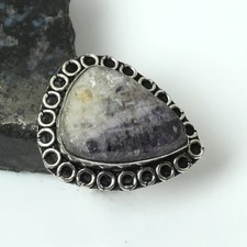 Amethyst Gemstone Ethnic Handmade Ring Jewelry For Unisex US Size-6 AR 17688