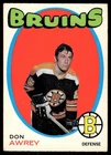 1971-72 OPC O-Pee-Chee AS IS LOW GRADE Don Awrey Boston Bruins #3