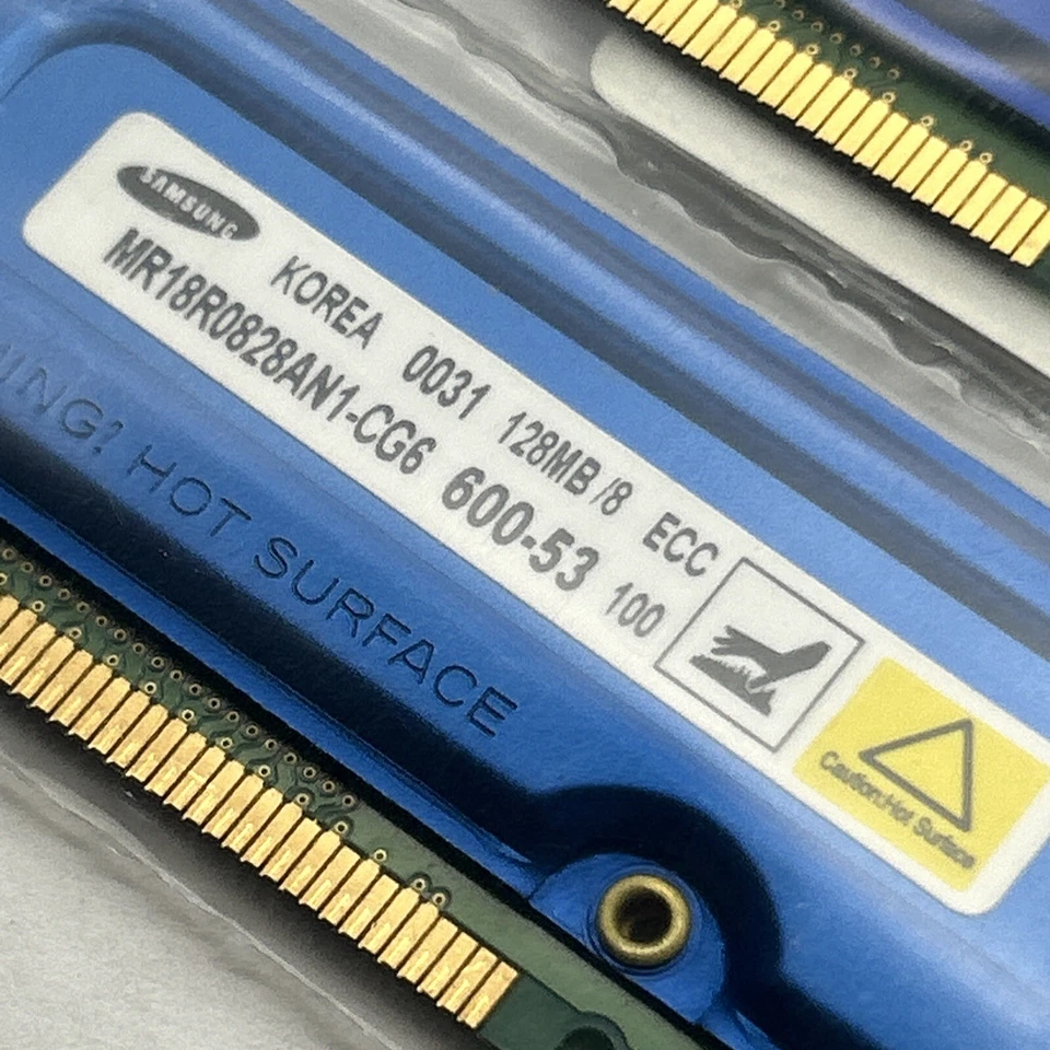 256MB 2x128mb 600-53 184 pin RDram Memory Rambus ECC Samsung Kingston PC600 - Image 2 of 4