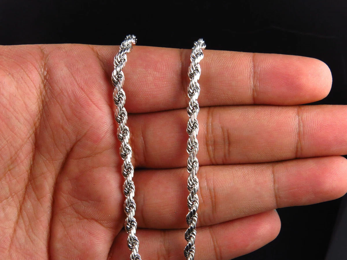 White gold sales hollow rope chain