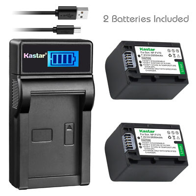 NP-FV70 Battery or LCD Charger for Sony HDR-CX230 CX250 CX260V