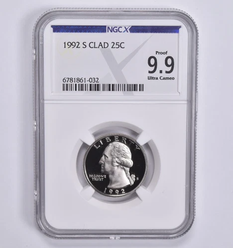 Proof 9.9 UCam 1992-S CLAD Washington Quarter NGC X NGCX