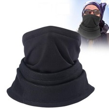 Winter Fleece Neck Scarf Warm Face Mask with Adjustable Drawstring for Men Women