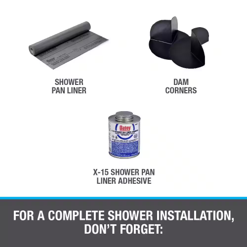 Shower Pan Liner 6 ft. x 10 ft. Gray PVC Waterproof Seal to Shower Base