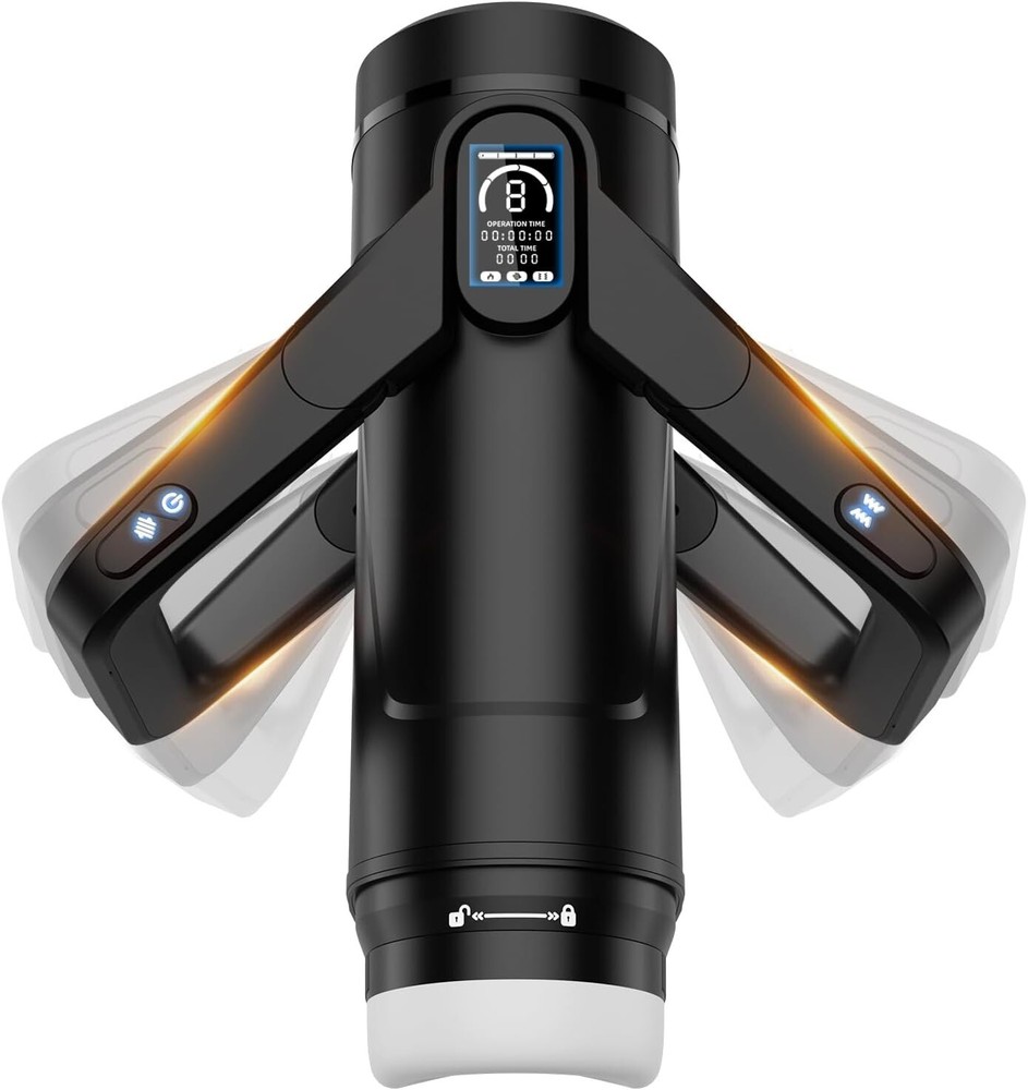 Powerful Men's Pleasure Toy with 9 Thrusts, Scrotal Vibrations & Wing Grip