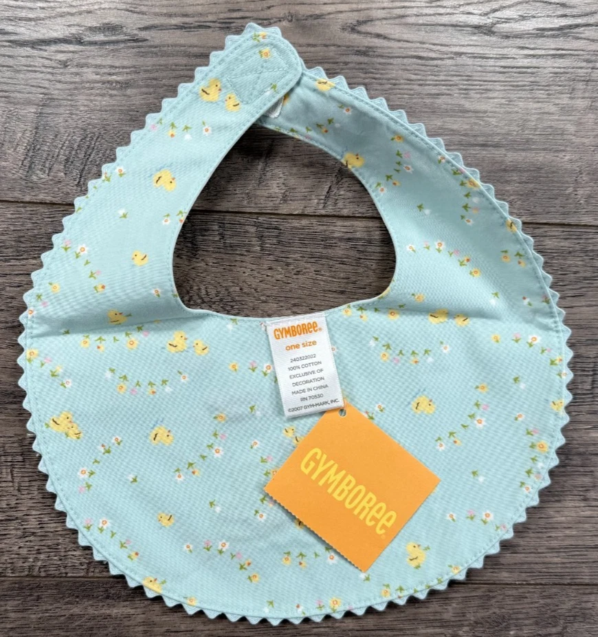 Baby Girl New Gymboree Vintage Rainy Day Fun Quack Duck Bib - Image 2 of 2