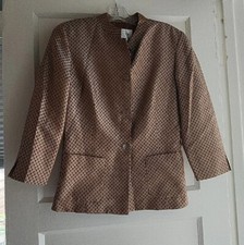 OSCAR DE LA RENTA Women's Cream 100 Silk Single Breasted Fitted Blazer Jacket 6