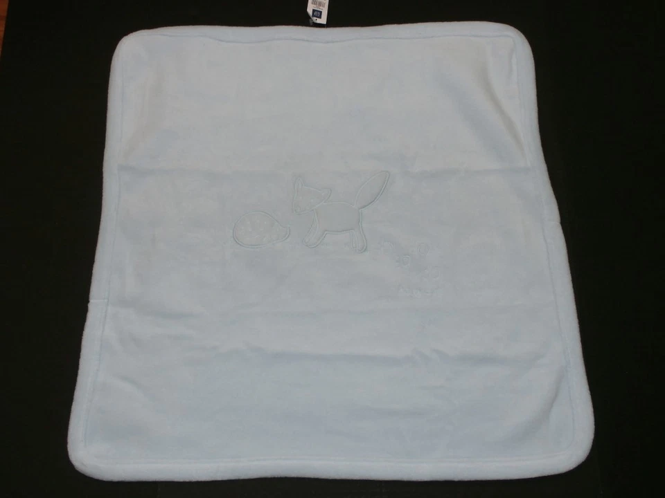 Manta polar recién nacido Baby Gap zorro puercoespín erizo azul claro otoño nueva con etiquetas 26x28 Foto 2 de 4