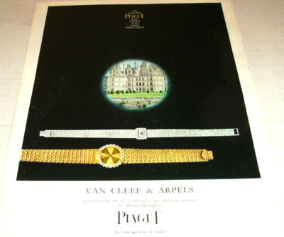 1964 VAN CLEEF & ARPELS, PIAGET WATCHES SWISS MADE ORIGINAL AD IN FRENCH