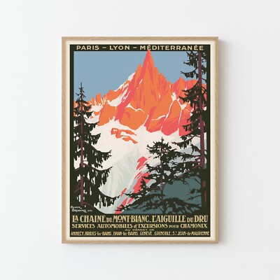 La Chaine De Mont Blanc Frankreich Vintage Reise Poster Kunstdruck | Wohndeko