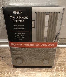Sunblk Total Blackout Curtains Two Panels Everly Khaki 52" x 84" M52A