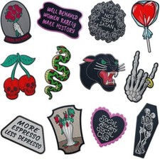 Horror Spooky Embroidered Patches Iron on/Sew on For DIY Clothing, Vests, Etc.