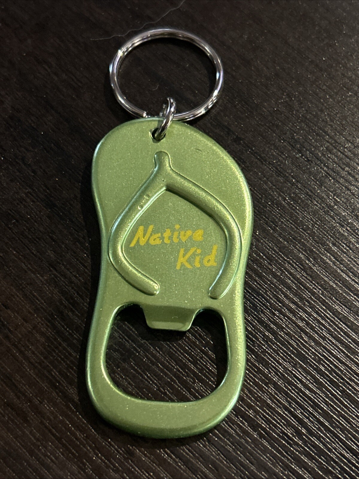 Sandle Flip Flop Bottle Opener Keychain NATIVE KID Green