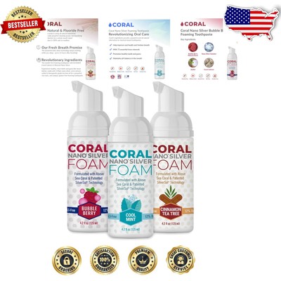 Fluoride-Free Coral Nano Silver Toothpaste - Natural Foaming 4 Oz Family Bundle