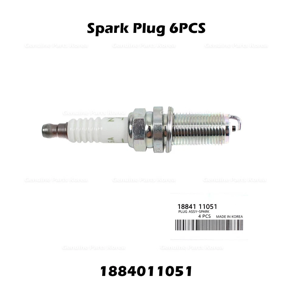 ⭐Genuino⭐ Bujía 6 PIEZAS 1884011051 para Hyundai Genesis Kia Borrego Optima Foto 4 de 4