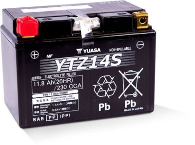 Yuasa Maintenance Free YTZ14S 12V Battery For Yamaha Bolt XVS950 R-Spec 2014-22