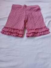 Matilda Jane Shorties Shorts Girls Pink White Polka Dot Ruffle Trim Sz 6M- G25-