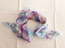 Gift 23" Neck Head Scarf Wrap "Ripples in Waves" ～ Fast Delivery