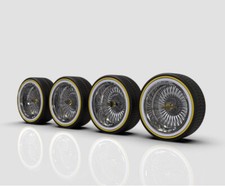 1:64 24”s ”Deep Dish Wire Wheels on Low-Pro Vogues