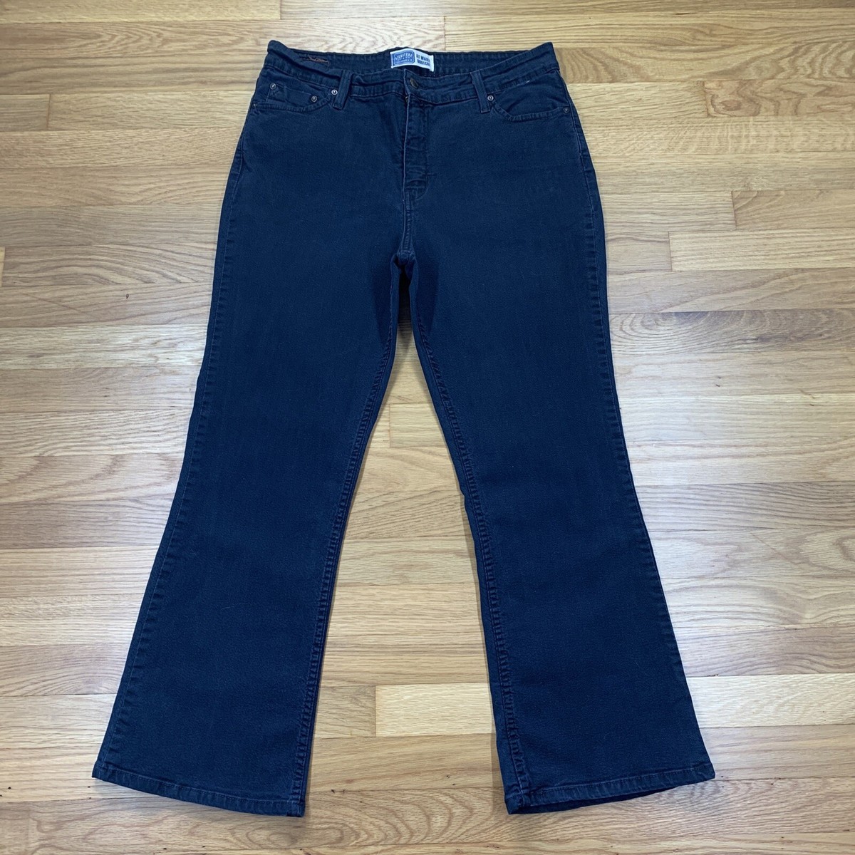 Levi Strauss Black Signature Denim Bootcut Jeans Size Misses 16 Short