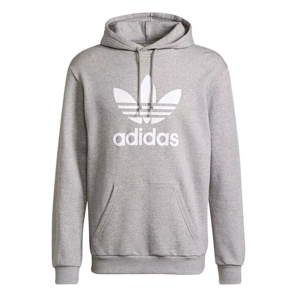 Mens adidas top hoodie grey