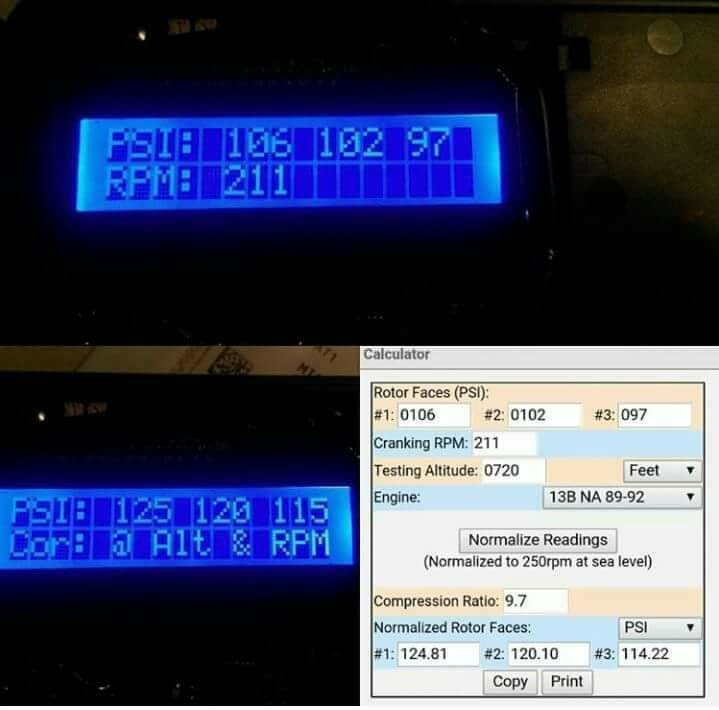 RCTV5.2 Mazda Rotary Engine Compression Tester Rx7 Rx8 13B 12A 20B Rx2 Blue LCD eBay