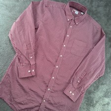 Chick-fil-A Oobe Button Down Shirt Mens L Tall Red Gingham Excellent Uniform