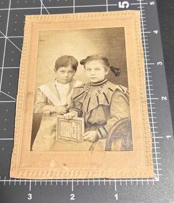 1890s Rational Method Reading SCHOOL BOOK Boy Girl Antique Cabinet PHOTO
