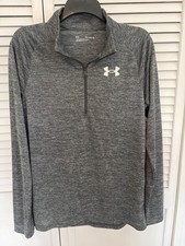 Under Armour Youth XL Grey Long Sleeve Shirt Athletic Top 1/4 Zip Lightweight