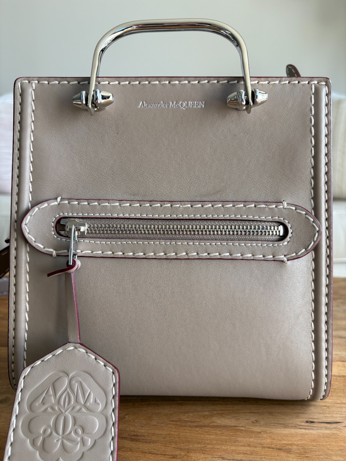Alexander McQueen The Short Story Khaki Calfskin Leather Crossbody image 3
