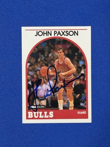 JOHN PAXSON Autograph Signed 1989-90 Hoops card #89 auto Chicago Bulls QQ