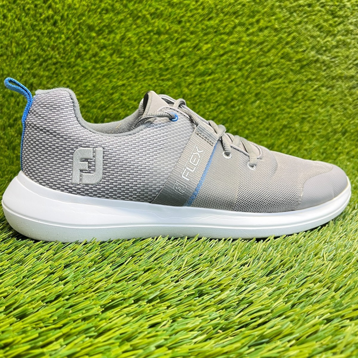 FootJoy Men\'s Athletic Sneakers in White, Gray, and Blue Golf Shoes FootJoy Pro/SL Golf Shoes White/Steel Blue/Peacoat – Golf  main image 2