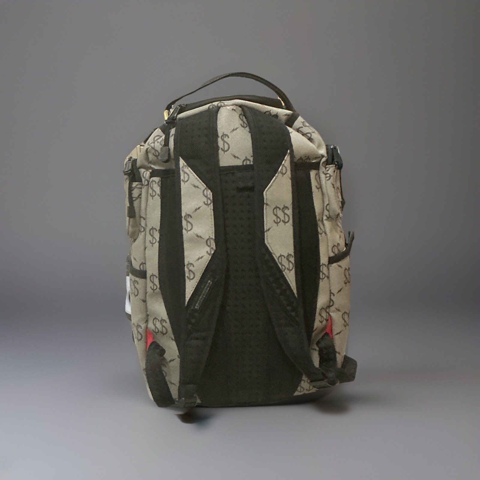 Sprayground Money Pattern Backpack Beige Black Ad… - image 3