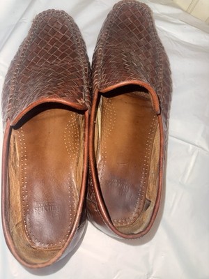 Allen Edmonds Portofino Slip-on Loafers Woven Leather Brown  display picture 2