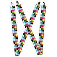 Buckle-Down Suspenders, Checker Bright Pastel (Us Import)