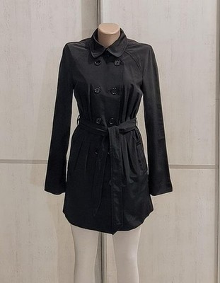 Women Armani Exchange Trench Coat Black Cotton
